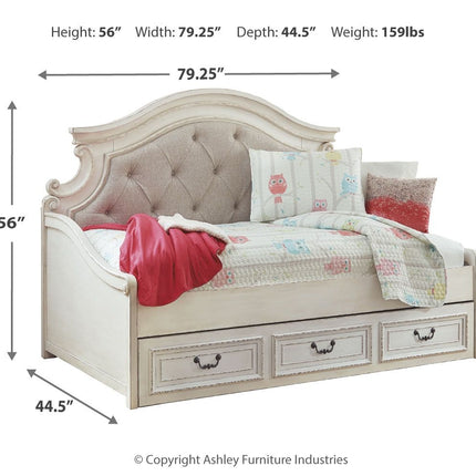 Realyn - Twin Day Bed With Storage - Chipped White