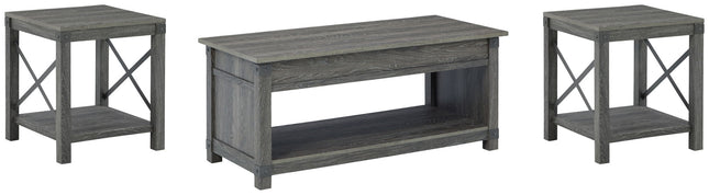 Freedan - 3 Pc. - Coffee Table, 2 End Tables - Grayish Brown