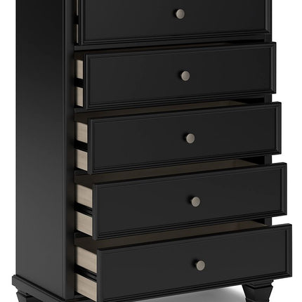 Lanolee - Five Drawer Chest - Black