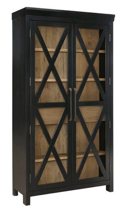 Ridgester - Display Cabinet - Light Brown / Black