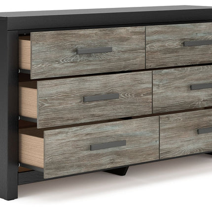 Broachmyn - 3 Pc. - Dresser And 2 Nightstands - Black / Gray