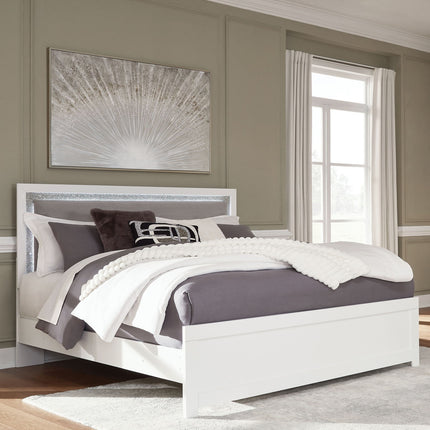 Maeling - King Upholstered Panel Bed - White
