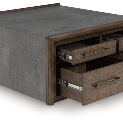 Kallenny - Square Cocktail Table - Brown / Gray