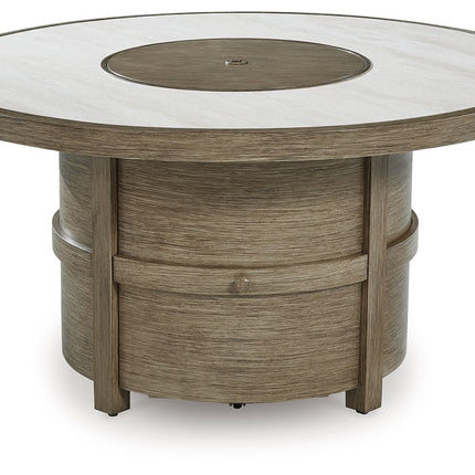 Rainier Ranch - Round Fire Pit Table - Beige