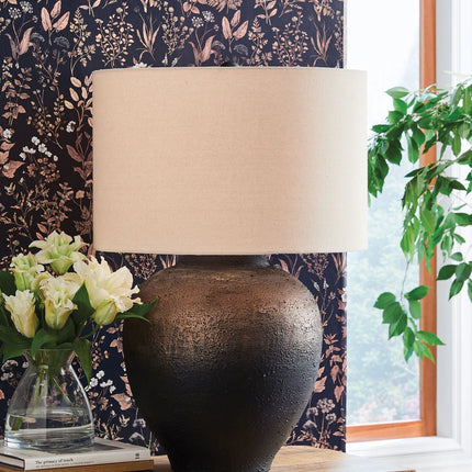 Newgerhard - Metal Table Lamp - Brown / Black