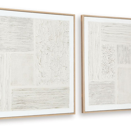 Andorfield - Wall Art Set (Set of 2) - Beige / Black / White