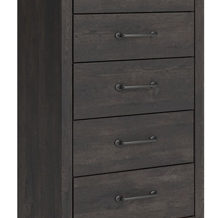 Hollivern - Five Drawer Chest - Dark Gray
