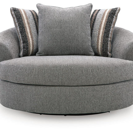 Creston Heights - Oversized Swivel Accent Chair - Smolder