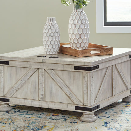 Carynhurst - Cocktail Table with Storage - Whitewash