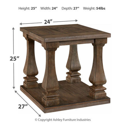 Johnelle - Rectangular End Table - Gray