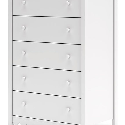 Hallityn - Five Drawer Chest - White