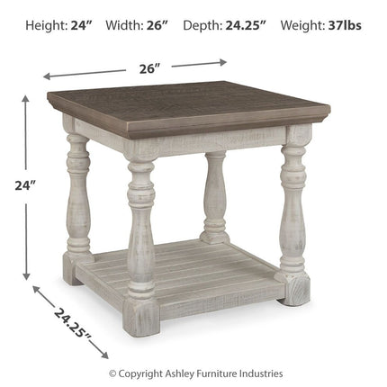 Havalance - Rectangular End Table - Gray / White