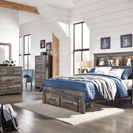Drystan - Panel Bookcase Bed