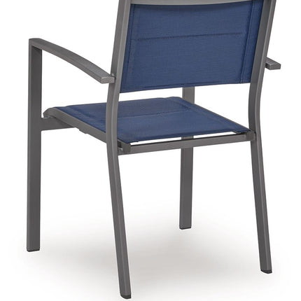 Rocky Creek - Sling Arm Chair (Set of 4) - Blue / Gray