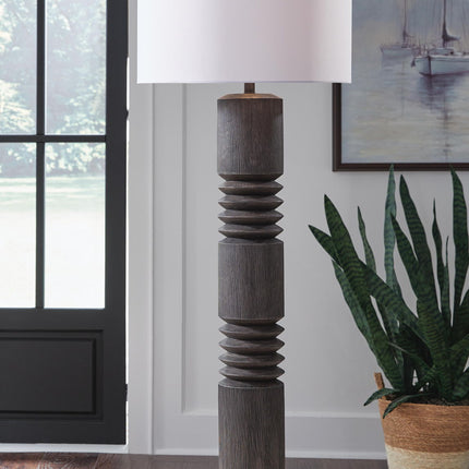 Fainwell - Poly Floor Lamp - Distressed Black