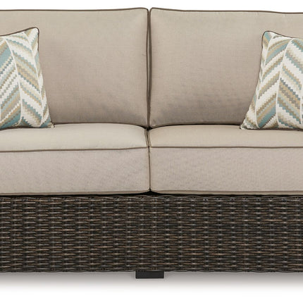 Coastline Bay - Loveseat W/Cushion - Brown